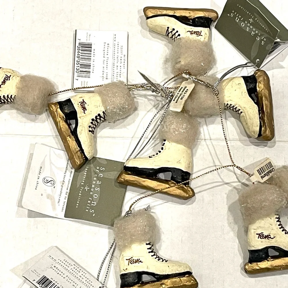 - Crate & Barrel Christmas Ornament Teena Skates 8 pcs